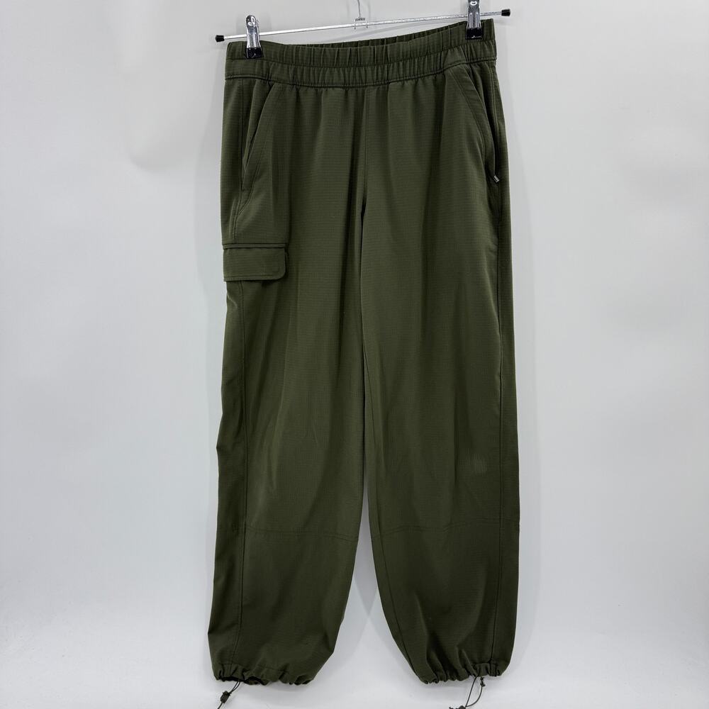 ATHLETA Boundless Cargo Lightweight Pant Size XS Dark Green Cinch Hem Pull On